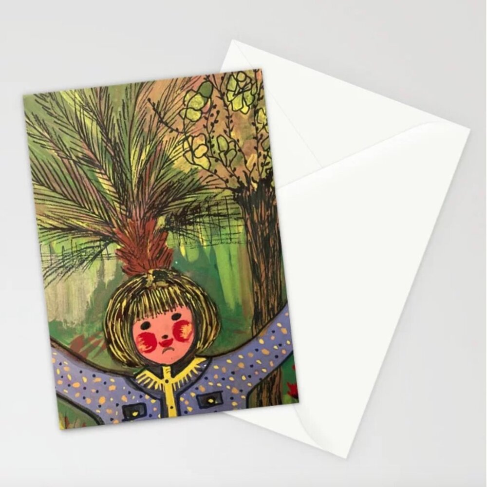 NWT - "Girl" Art Card and Envelope Sets (2), Artwork by My Mom :)